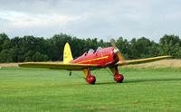N18902 @ IA27 - Just about to break ground during an evening test flight at Antique Airfield near Blakesburg, IA - by BTBFlyboy