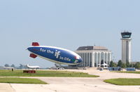 N615LG @ KDPA - American Blimp Corp A60R, N615LG SNOOPY TWO on the ramp KDPA. - by Mark Kalfas