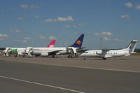 D-BGAL @ EDDR - Cirrus Do Jet side by side with a Hamburg International B737-700 and an Air Via A320 - by FBE