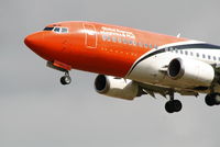 OO-TNG @ EBBR - flight TAY5820 is descending to rwy 25L under a very cloudy sky - by Daniel Vanderauwera