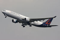 OO-SFW @ EBBR - White radome on the lhe last Brussels Airlines A330 of the day, climbing from rwy 25R for another flight to Africa. - by Philippe Bleus