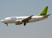 YL-BBG @ LEBL - Landing rwy 25R - by Shunn311