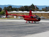 N9888S @ SQL - 2007 Robinson Helicopter Company R44 II spooling-up @ San Carlos Muni, CA - by Steve Nation