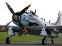 F-AZDP @ EGSU - Douglas AD-4N Skyraider F-AZDP Amicale Jean Baptiste Salis painted as US Navy 124143/RM205 - by Alex Smit