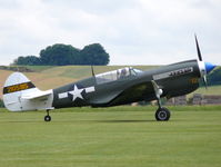 F-AZKU @ EGSU - Curtiss P-40N Kittyhawk F-AZKU Societe de development & promotion d'aviation painted as US Air Force 42-105915/12 Little Jeanne - by Alex Smit