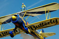 N707TJ @ EGKB - N707TJ, a Boeing A75N1(PT17) of the Utterly Butterly Display Team seen during a display for the cameras during the Biggin Hill International Air Fair Press Day 16th of September 2004, Biggin Hill Airport, Kent, U.K.