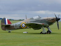 G-HUPW @ EGSU - Hawker Hurricane I G-HUPW Peter Vacher painted as Royal Air Force R4118/UP-W - by Alex Smit