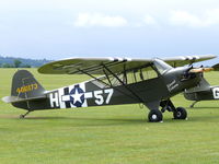 G-RRSR @ EGSU - Piper PaJ3C-65 Cub G-RRSR R. Roberts painted as US Air Force44-80173/H-57 Special Delivery