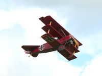 G-FOKK @ EGSU - Fokker Dr1 G-FOKK PD Ford painted as German Air Force 403/17 - by Alex Smit