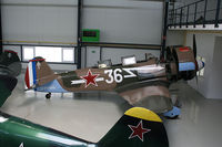 D-FYWM @ EDTG - Yakovlev Yak-11 undergoing maintenance at Meier Motors Bremgarten 2008