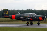 SE-KRF @ ESKD - Saab Safir landing at Dala-Järna airfield in Sweden. - by Henk van Capelle