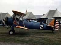 G-AZLE @ EGTC - This A75N Kaydet was present at the 1973 Cranfield Business & Light Aviation Show. - by Peter Nicholson