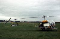 G-BEHO @ EGTC - This Bell 47G of BEAS Helicopters was present at the 1977 Cranfield Business & Light Aviation Show. - by Peter Nicholson