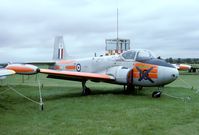 XP573 @ EGWN - ex XP573. When 1 School of Technical Training (1 SOTT) was due for closure many of the instructional air frames were parked outside. This Jet Provost used to be XP 573 in RAF service. It was last seen on the dump of Jersey. - by Joop de Groot
