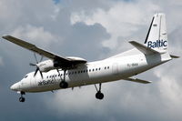 YL-BAA @ ESSA - An Air Baltic Fokker 50 about to land at Stockholm Arlanda. Note the bad paintwork. - by Henk van Capelle
