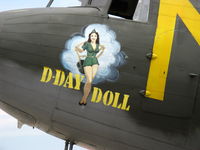 N45366 @ CMA - 1943 Douglas C-53D SKYTROOPER 'D-DAY DOLL', two Curtiss-Wright R-1820-56 1,200 Hp each, nose art closeup - by Doug Robertson