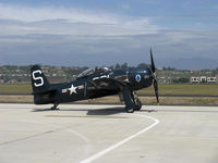 N7825C @ CMA - 1949 Grumman F8F-2 BEARCAT, P&W R-2800-34W Double Wasp 2,100 Hp, taxi this way - by Doug Robertson