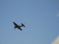 N7825C @ CMA - 1949 Grumman F8F-2 BEARCAT, high speed pass over Runway 26 - by Doug Robertson