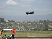 N7825C @ CMA - 1949 Grumman F8F-2 BEARCAT, P&W R-2800-34W Double Wasp 2,100 Hp, on final for Rwy 26 - by Doug Robertson