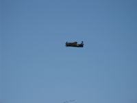 N7825C @ CMA - 1949 Grumman F8F-2 BEARCAT, high speed pass over Runway 26 - by Doug Robertson