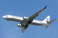 TC-SNG @ LOWL - SunExpress Boeing B737-8HC  approach RWY 27 LNZ - by Janos Palvoelgyi
