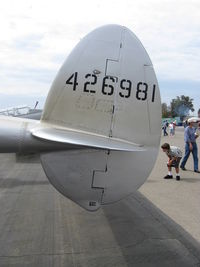 N7723C @ CMA - 1944 Lockheed P-38L LIGHTNING, two Allison V1710-111/113 1,475 Hp each. Combat rating 1,600 Hp each at 26,500'. Tail X two - by Doug Robertson