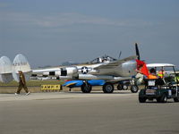 N7723C @ CMA - 1944 Lockheed P-38L LIGHTNING, two Allison V1710-111/113 1,475 Hp each. Combat rating 1,600 Hp each at 26,500', Taxi - by Doug Robertson