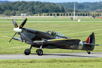 SE-BIR @ ESGP - Biltema's Spitfire taxying back after performing at the Gothenburg Air Show. - by Henk van Capelle
