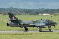 SE-DXM @ ESGP - Hunter taxying back after adisplay at Gothenburg Air Show 2009. - by Henk van Capelle