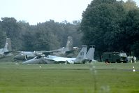 80-0007 @ EHSB - During an upcoming thunderstorm this Eagle hit turbulence during landing and smashed to the ground. The pilot escaped unharmed but the brand new aircraft was a write off. - by Joop de Groot