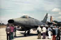 G-222 @ GREENHAM - F-100D Super Sabre of Esk 727 Royal Danish Air Force at the 1974 Intnl Air Tattoo at RAF Greenham Common. - by Peter Nicholson