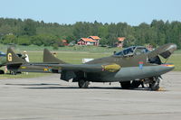SE-DXX @ ESOW - Vampire T55 jet trainer at Västerås Hässlö airport, Sweden.