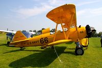 N222FK @ IA27 - At the Antique Airplane Association Fly In.  PT-17 42-16396 - by Glenn E. Chatfield