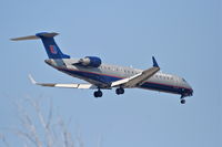 N507MJ @ KORD - Mesa Airlines/United Express CL-600-2C10, N507MJ RWY 10 approach KORD - by Mark Kalfas