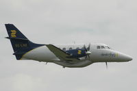 SE-LHF @ ESKD - A Jetstream of the local airline Directflyg overflying Dala-Järna airfield, Sweden - by Henk van Capelle
