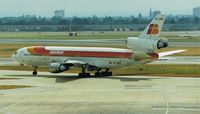 EC-DHZ @ EGLL - DC-10-30 c/n 47834    Taxi-ing for Rwy 27L (Scanned Image)