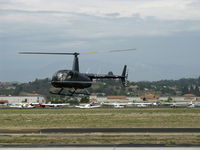 N590H @ CMA - 2008 Robinson R44 RAVEN II, Lycoming IO-540-AE1A5 245 Hp for 5 minutes derated to 205 Hp continuous. Hover - by Doug Robertson