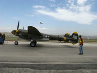 N138AM @ CMA - 1943 Lockheed P-38J LIGHTNING '23 Skidoo', two Allison V1710-89/91 1,425 Hp each, in tow - by Doug Robertson