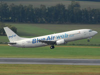 YR-BAD @ VIE - Probably the first visit of a Blue Air 737 at VIE - departing as JOR 154 from Bucharest - by P. Radosta - www.austrianwings.info
