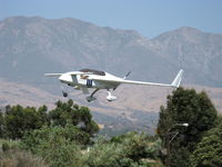 N57LG @ SZP - 1983 Godsey/Klaus Savier modified Rutan VARI-EZE 'Delaminator III', Continental O-200 100+ Hp, this World record speedster always attracts attention, on final Rwy 22 - by Doug Robertson