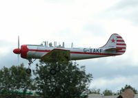 G-YAKF @ EGHP - TEAM OSPREY YAK-52 ARRIVING RWY 03. PREV. REG. ZU-IAK. POPHAM RUSSIAN AIRCRAFT FLY-IN - by BIKE PILOT