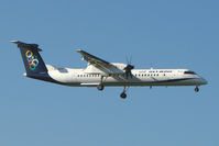 G-JECV @ EGBB - Flybe Dash 8 still not delivered to Olympic Airlines yet - maybe training Olympic pilots before delivery - by Terry Fletcher