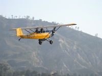 N8031 @ SZP - 1979 Heglie PIETENPOL AIR CAMPER, Continenta A&C A65 65 Hp, no electrical system parasol wing early homebuilt design, takeoff climb departing Santa Paula SZP for Apple Valley APV, N8031 will cruise at 70-75 mph. - by Doug Robertson