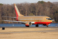 N349SW @ ORF - Southwest Airlines N349SW (FLT SWA1649) on takeoff roll on RWY 23 enroute to Jacksonville Int'l (KJAX).