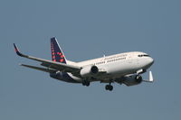 OO-LTM @ EBBR - arrival of flight SN2808 to rwy 02 - by Daniel Vanderauwera