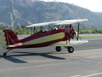 N823K @ SZP - 1993 Ball GREAT LAKES 2T-1AK as NX823K, Kinner R 56, 160 Hp modified for fuel injection, taxi to hangar - by Doug Robertson