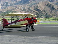 N823K @ SZP - 1993 Ball GREAT LAKES 2T-1AK as NX823K, Kinner R 56, 160 Hp modified for fuel injection, taxi off Rwy 22 - by Doug Robertson