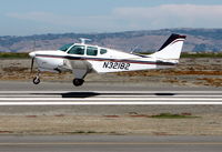 N32182 @ SQL - Very sharp 1962 Beech 35-B33 about to touchdown - by Steve Nation