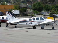 N731P @ KSQL - Virginia-based 2001 Raytheon Aircraft Company 58 on visitor's ramp - by Steve Nation