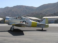 N817TX @ SZP - 1942 North American AT-6D 'Problem Child', P&W R-1340 Wasp 600 Hp, holding short Rwy 22 - by Doug Robertson